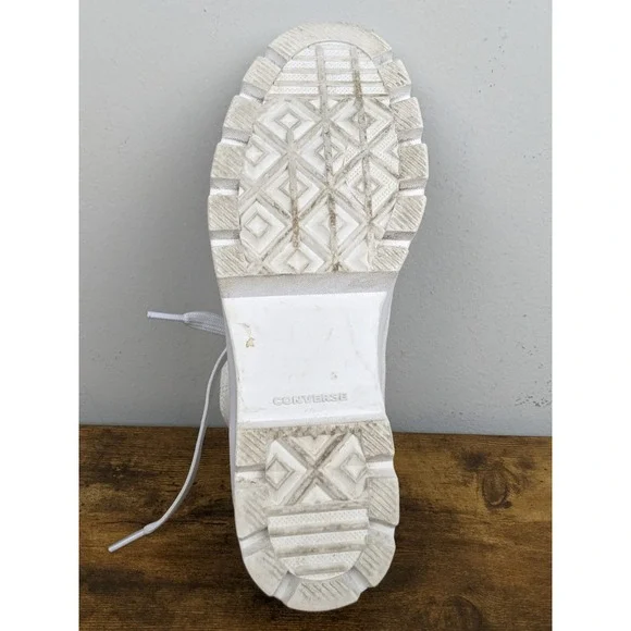 Converse Chuck Taylor All Star Lugged Women's White High Top 8.5 Canvas Sneakers - Picture 6 of 13